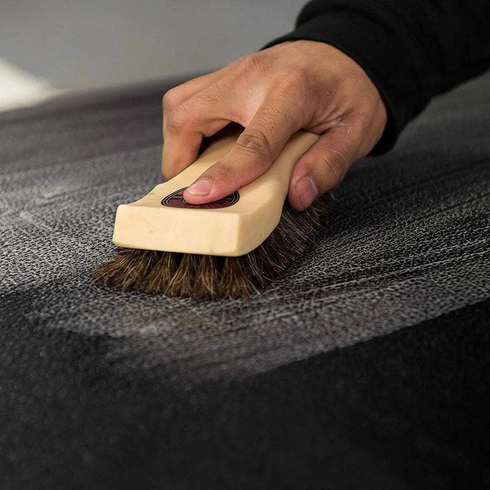 فرشاة تنظيف جلدية من شعر الخيل الطويل