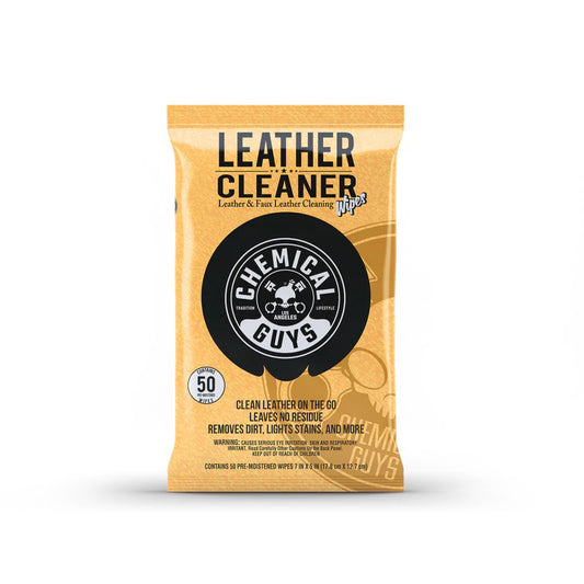 Chemical Guys Leather Cleaner Wipes - 50 ct