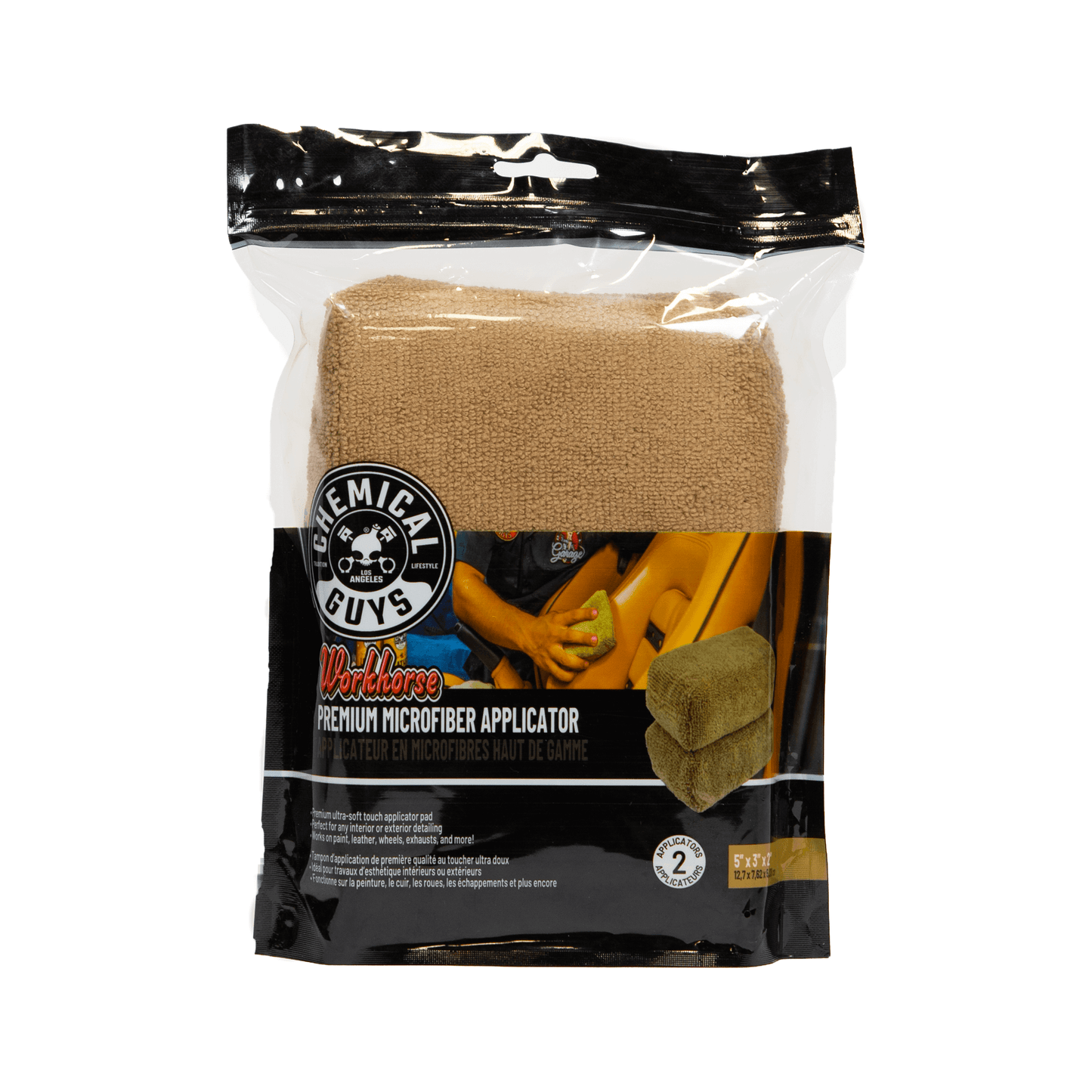 أداة تطبيق من الألياف الدقيقة الفاخرة من Workhorse، لون بني فاتح