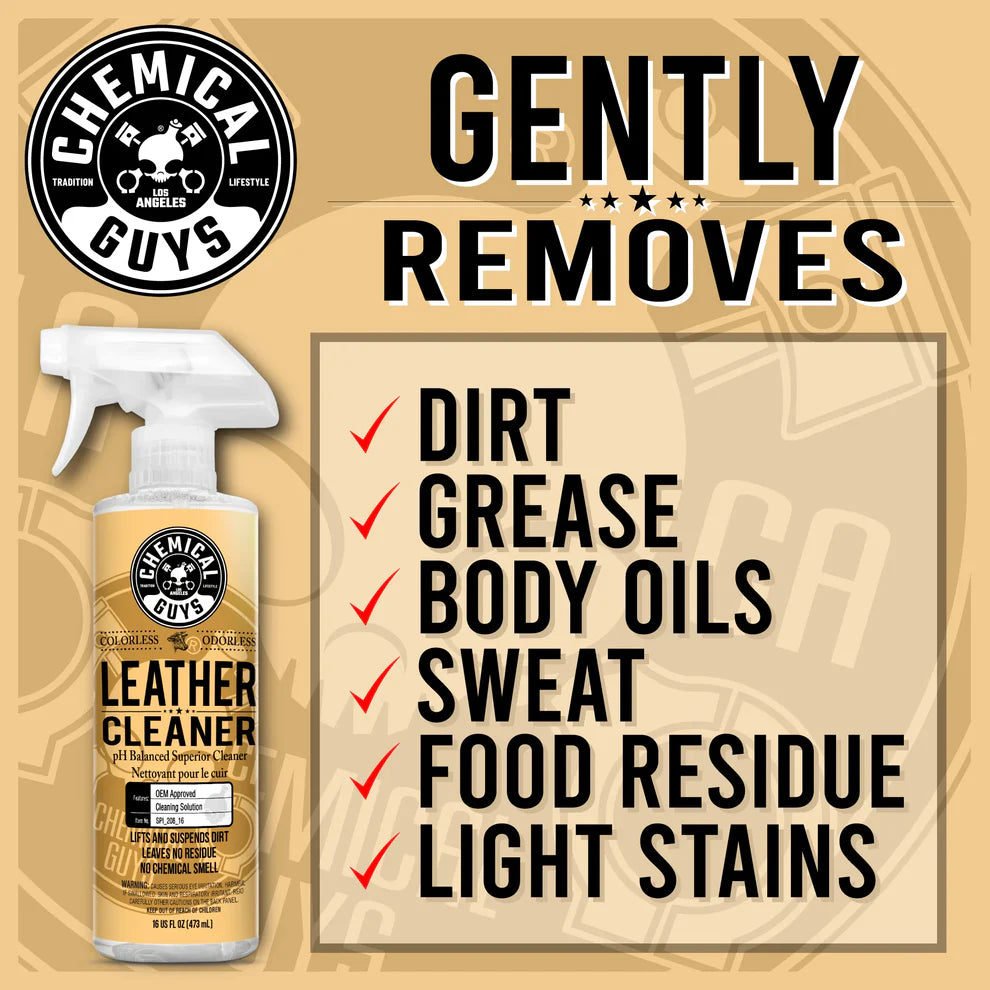 Chemical Guys Leather Cleaner Colorless and Odorless Super Cleaner - 16 oz