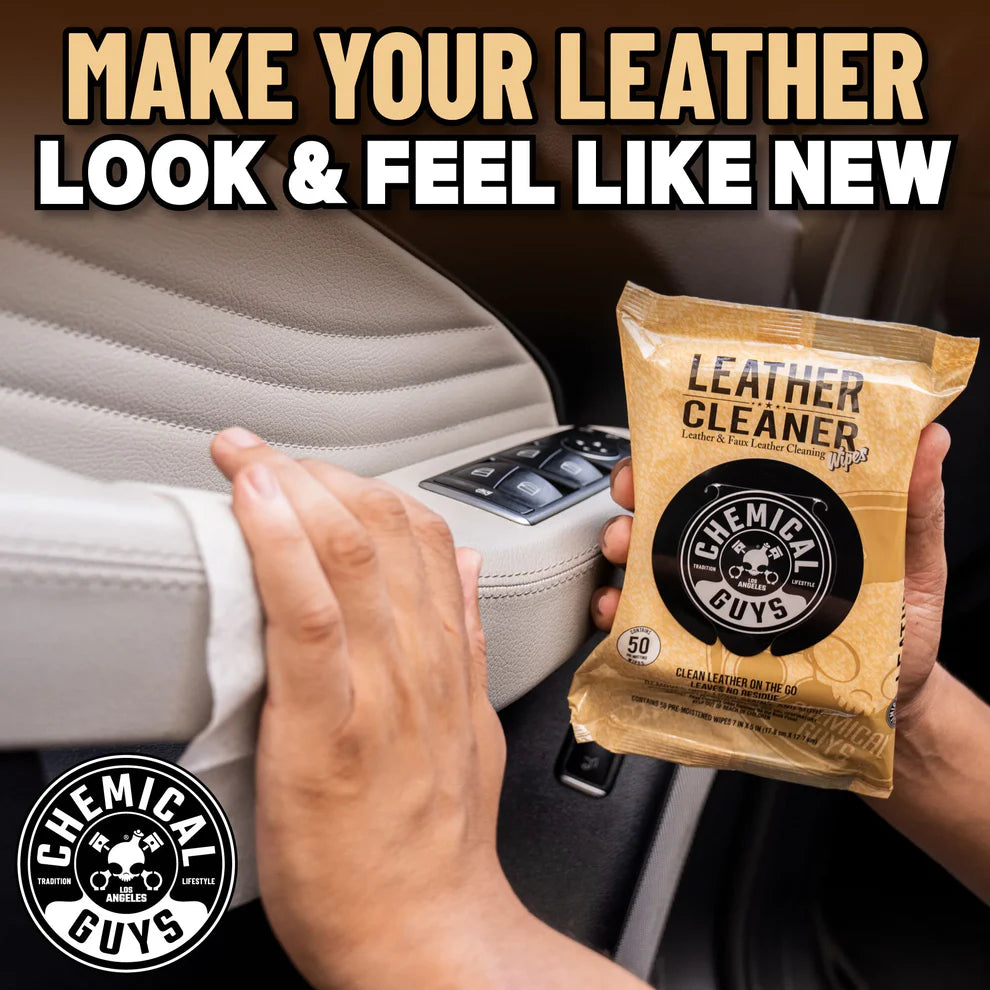 Chemical Guys Leather Cleaning Wipes 50 Count (PMWSPI20850)