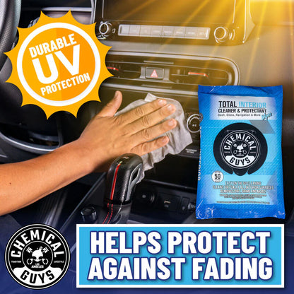 Chemical Guys Total Interior Car Cleaning &amp; Protecting Wipes 50 Count (PMWSPI22050)