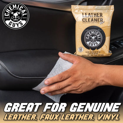 Chemical Guys Leather Cleaning Wipes 50 Count (PMWSPI20850)