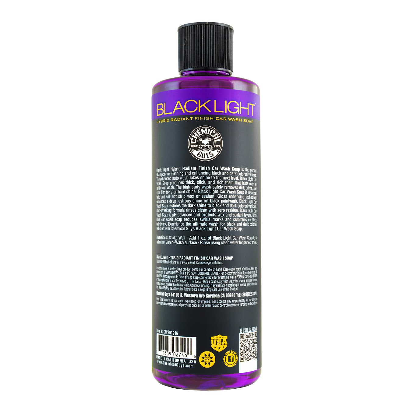 Chemical Guys Black Light Car Wash Soap and Surface Cleaner with Radiant Shine (CWS61916)